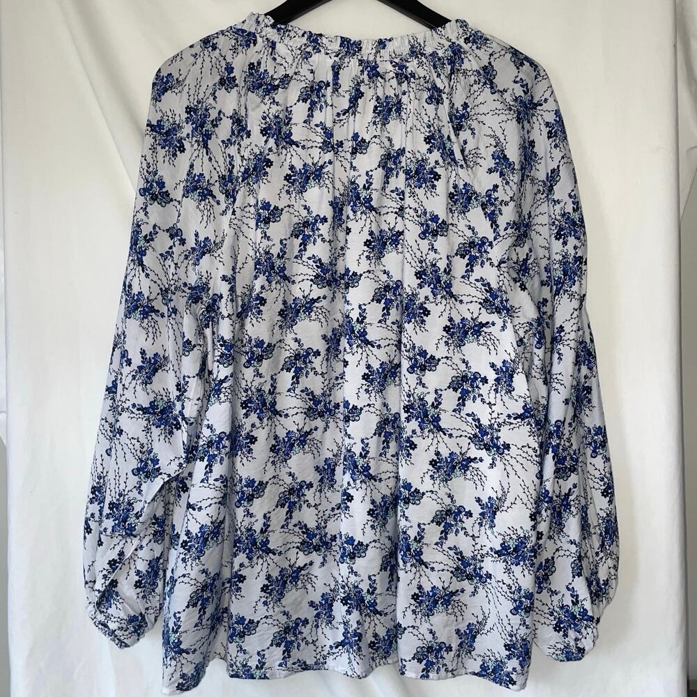 Lane Bryant Swing Popover Floral Blouse Bracelet-Sleeve Lightweight Size 14 16 - Picture 5 of 10